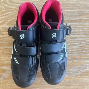 Peloton Black Cycling Shoes with Red Interior